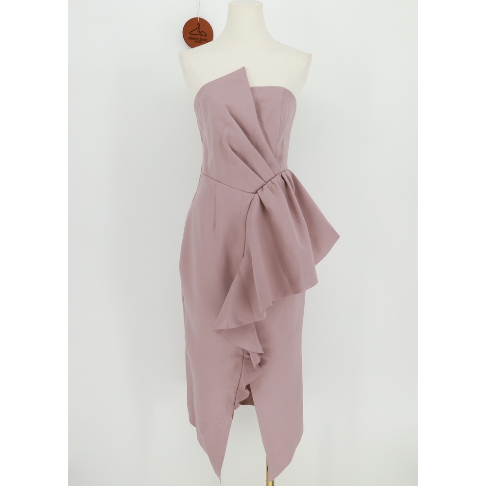 Elliatt Reception Strapless Ruffle Midi Dress Iris Small Formal Feminine Event